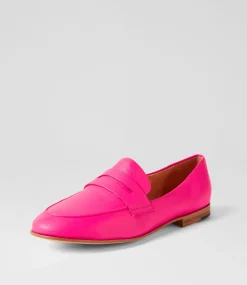 Ulani Hot Pink Leather Loafers