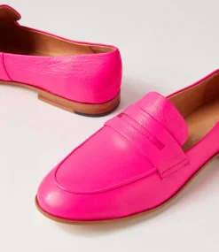 Ulani Hot Pink Leather Loafers