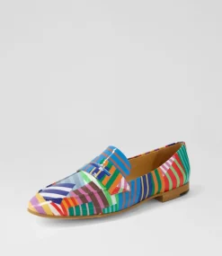 Ulani Stripe Multi Patent Leather Loafers
