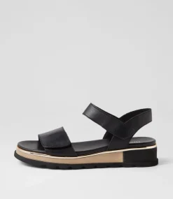 Ulissa Black Leather Sandals