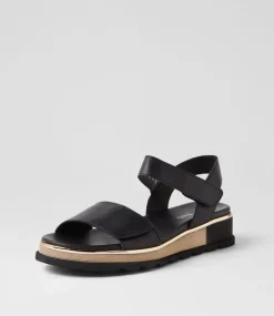 Ulissa Black Leather Sandals