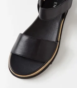 Ulissa Black Leather Sandals