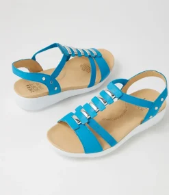Ulover W Turquoise Leather Elastic Sandals