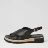 Ulrika Black Lizard Leather Sandals