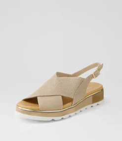 Ulrika Taupe Lizard Leather Sandals