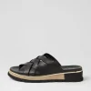 Ulysza Black Leather Slides