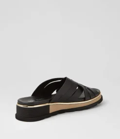 Ulysza Black Leather Slides