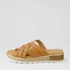 Ulysza Dark Tan Leather Slides