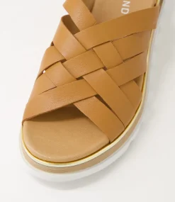 Ulysza Dark Tan Leather Slides