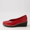 Umme Dark Red Patent Leather Wedges