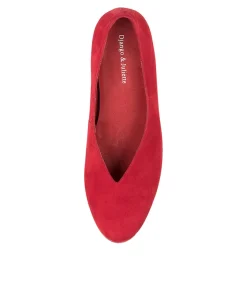 Umme Red Suede Wedges
