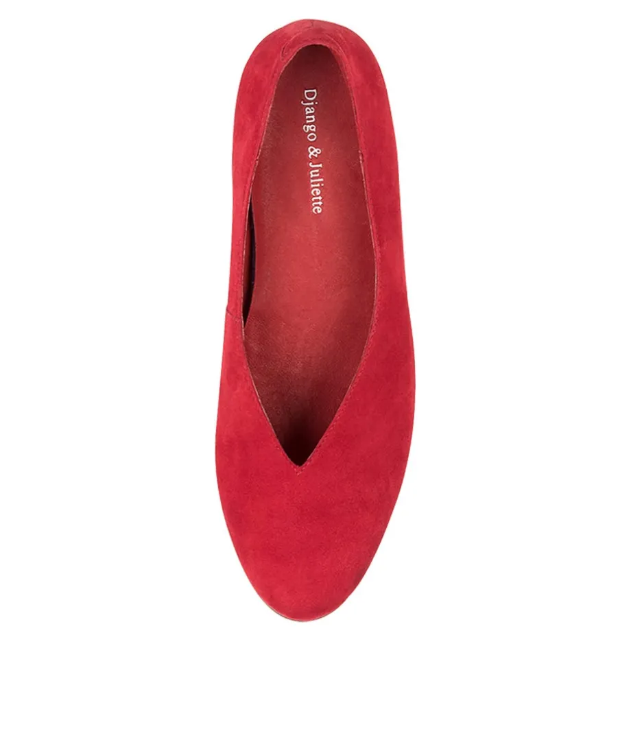 Umme Red Suede Wedges