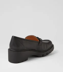 Unnay Black Leather Heels