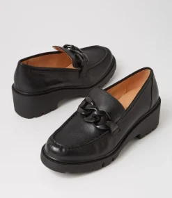 Unnay Black Leather Heels