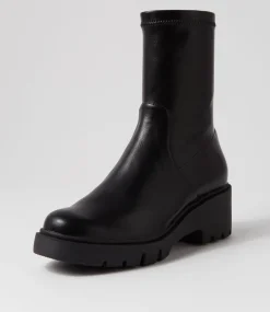 Urina Black Stretch Ankle Boots