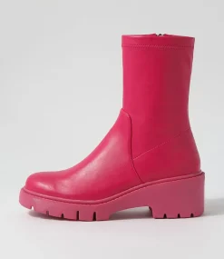 Urina Fuchsia Stretch Ankle Boots