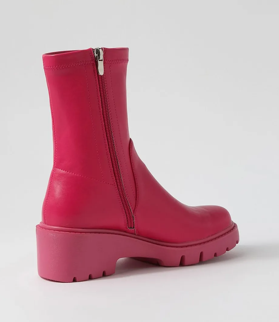 Urina Fuchsia Stretch Ankle Boots