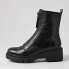 Uruba Black Leather Ankle Boots