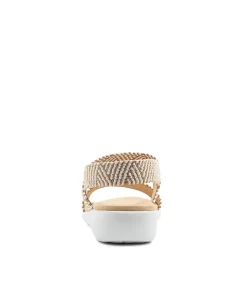 Usaid W Natural White Woven Elastic Sandals