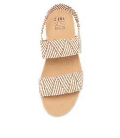 Usaid W Natural White Woven Elastic Sandals