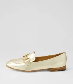 Uta Pale Gold Leather Loafers