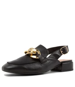 Vabor Black Leather Heels