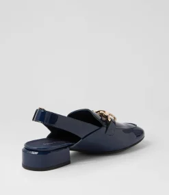 Vabor Navy Patent Leather Heels