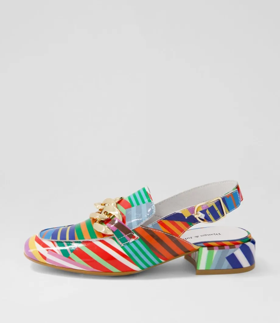 Vabor Stripe Multi Patent Leather Heels