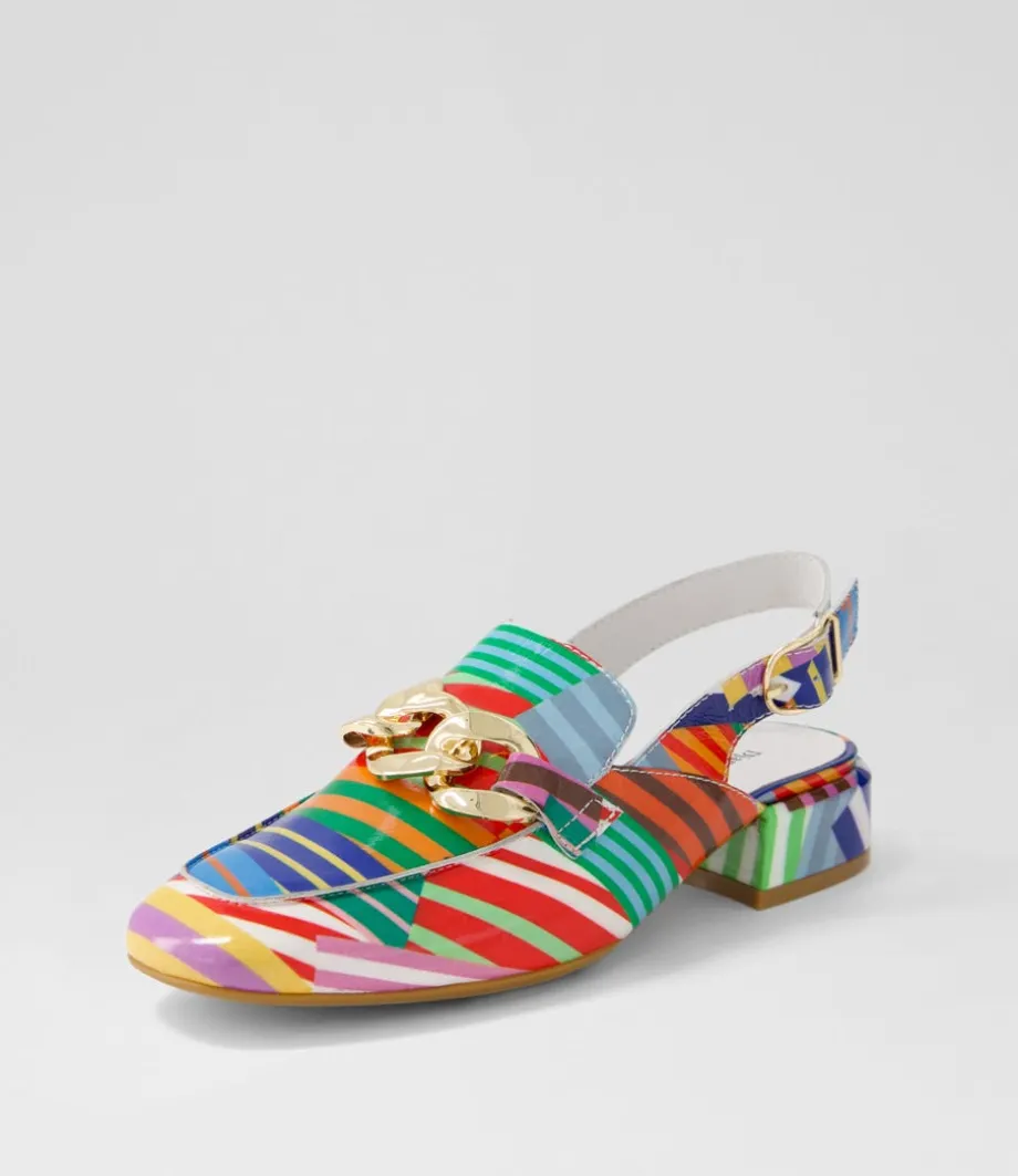 Vabor Stripe Multi Patent Leather Heels