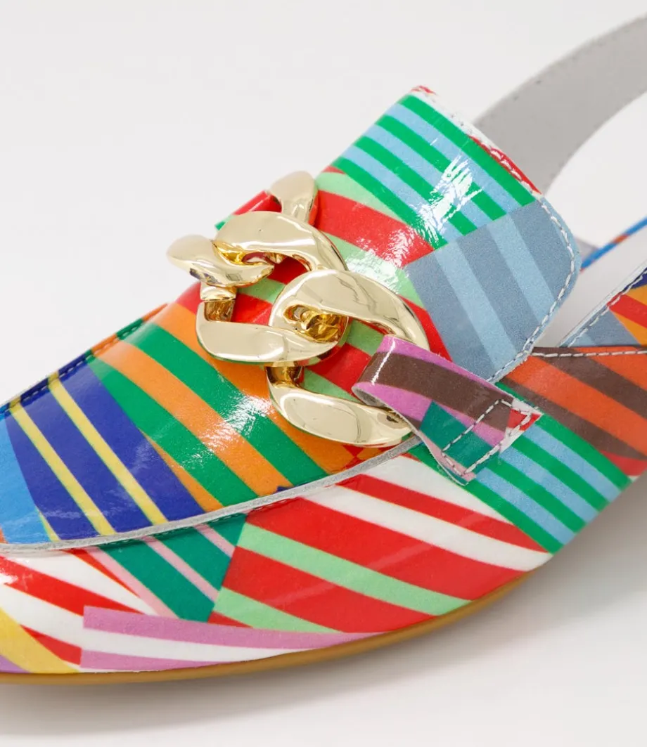 Vabor Stripe Multi Patent Leather Heels