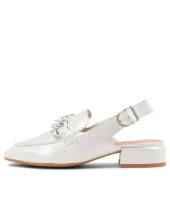 Vabor White Powder Leather Heels