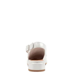 Vabor White Powder Leather Heels