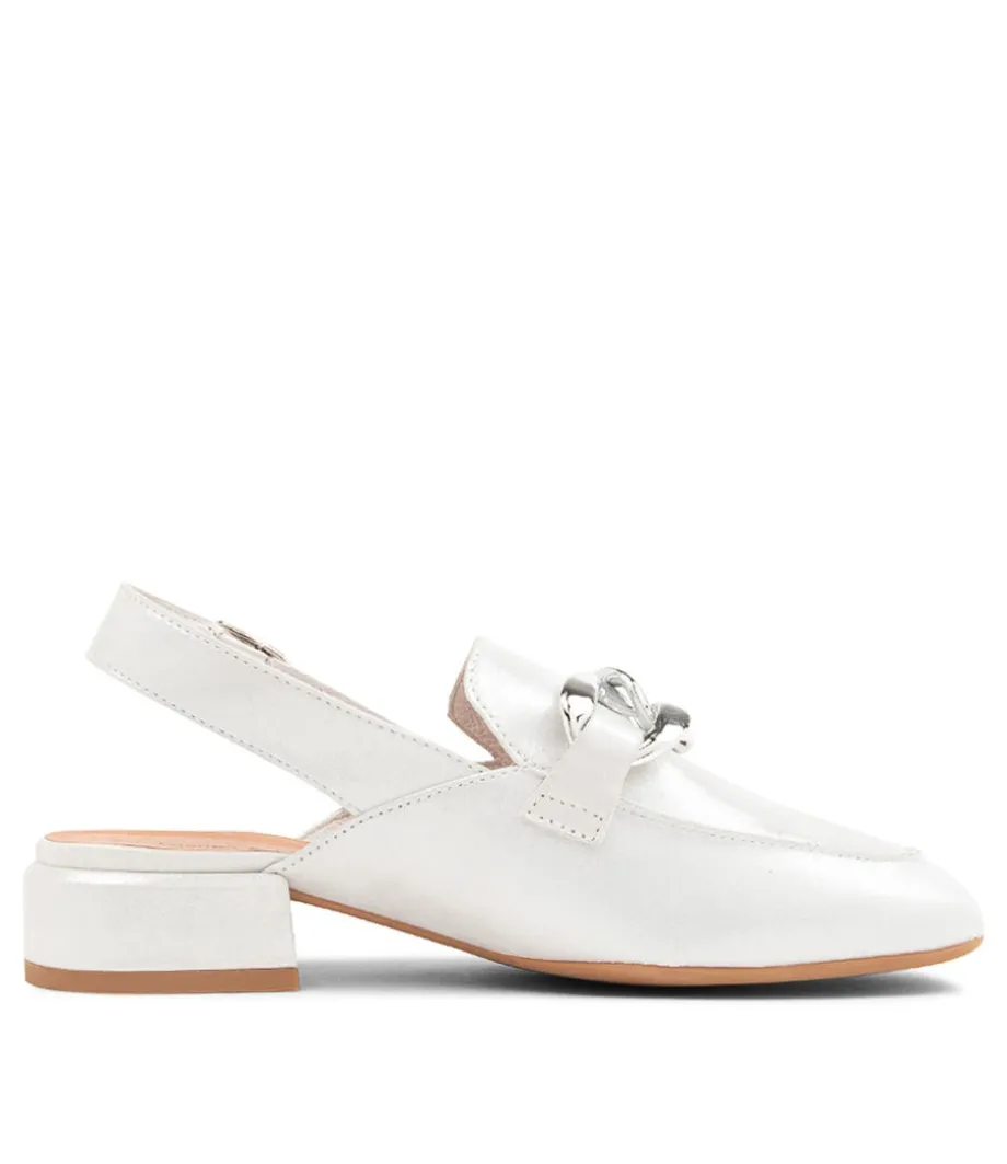 Vabor White Powder Leather Heels