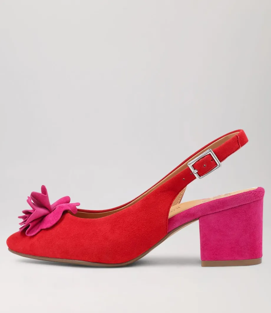Vaccero Xw Red Fuchsia Suede Heels