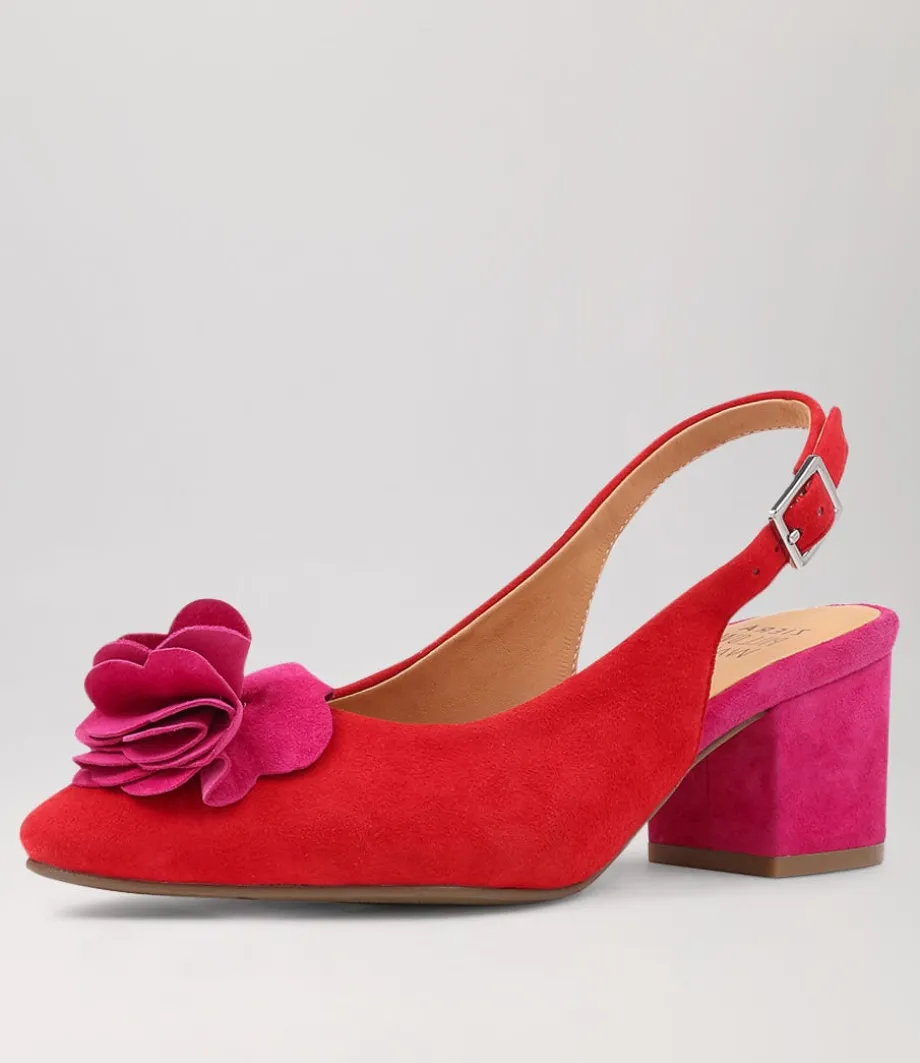 Vaccero Xw Red Fuchsia Suede Heels