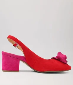 Vaccero Xw Red Fuchsia Suede Heels
