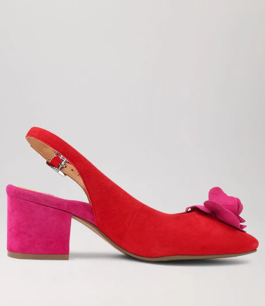 Vaccero Xw Red Fuchsia Suede Heels