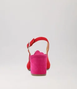 Vaccero Xw Red Fuchsia Suede Heels