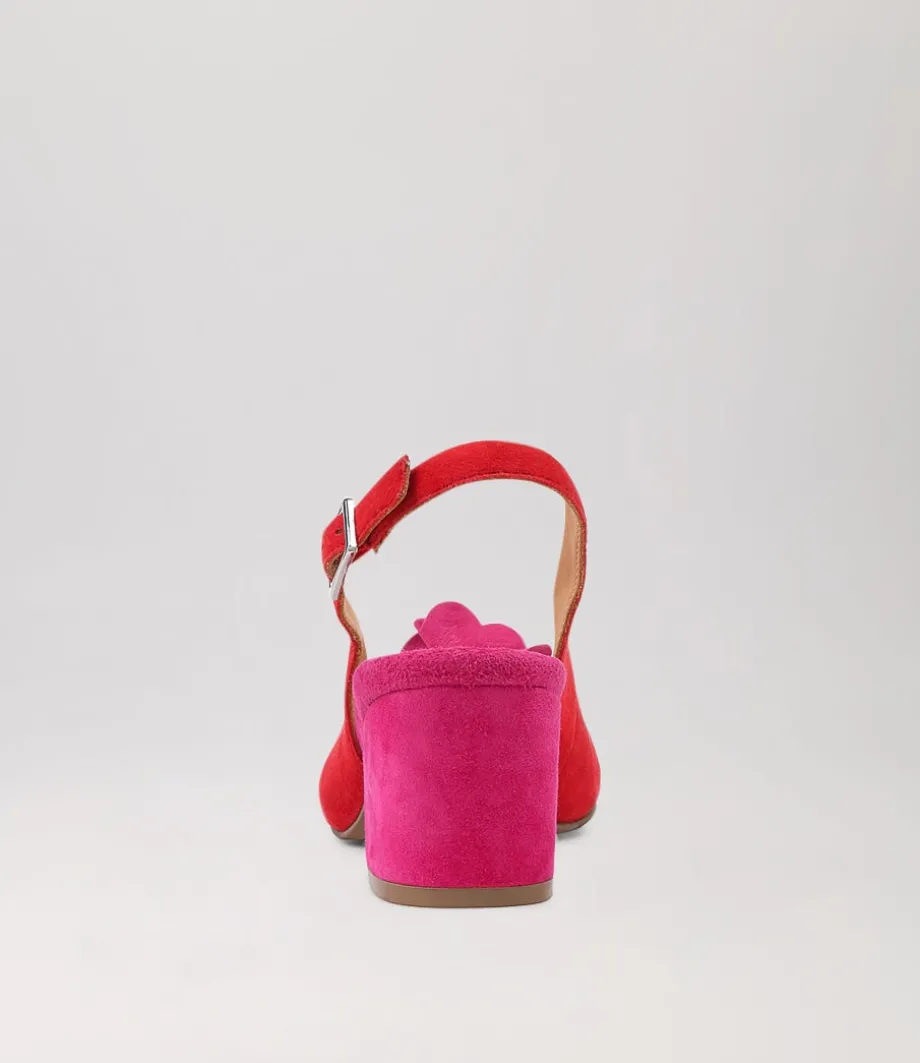 Vaccero Xw Red Fuchsia Suede Heels