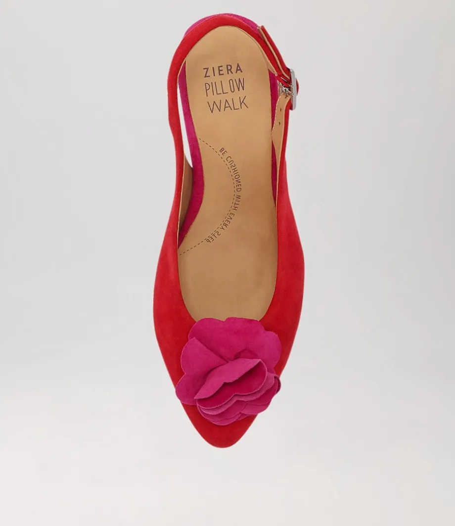 Vaccero Xw Red Fuchsia Suede Heels