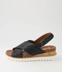 Valencia 06 Black Leather Sandals
