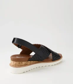 Valencia 06 Black Leather Sandals