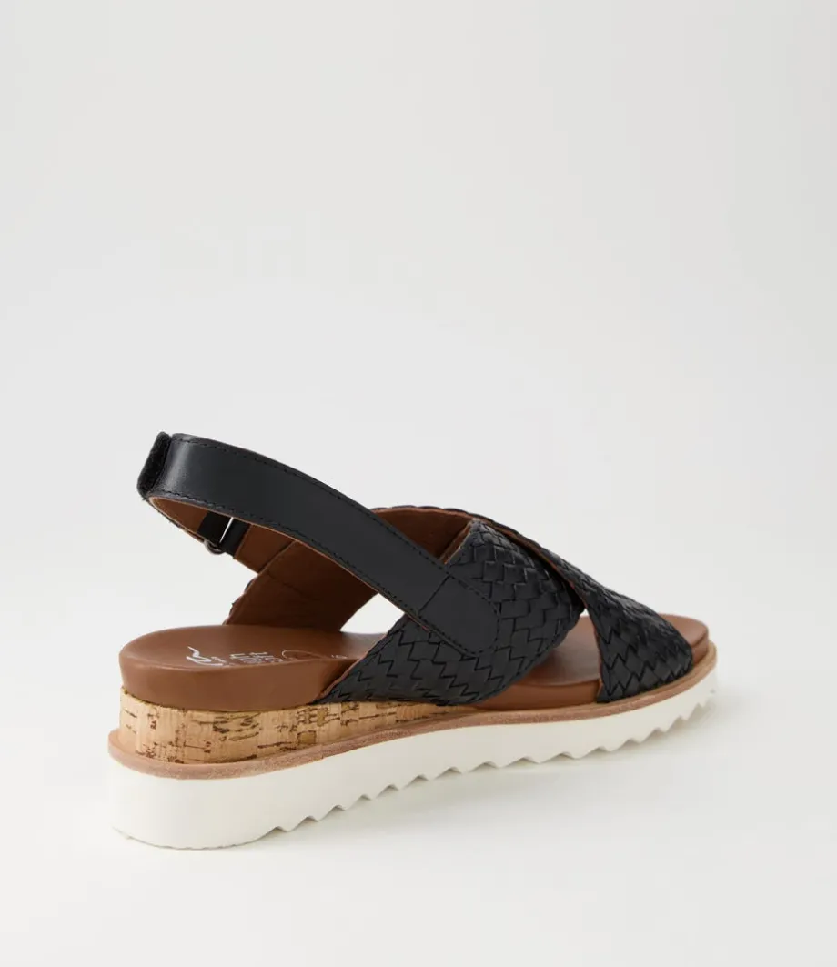 Valencia 06 Black Leather Sandals