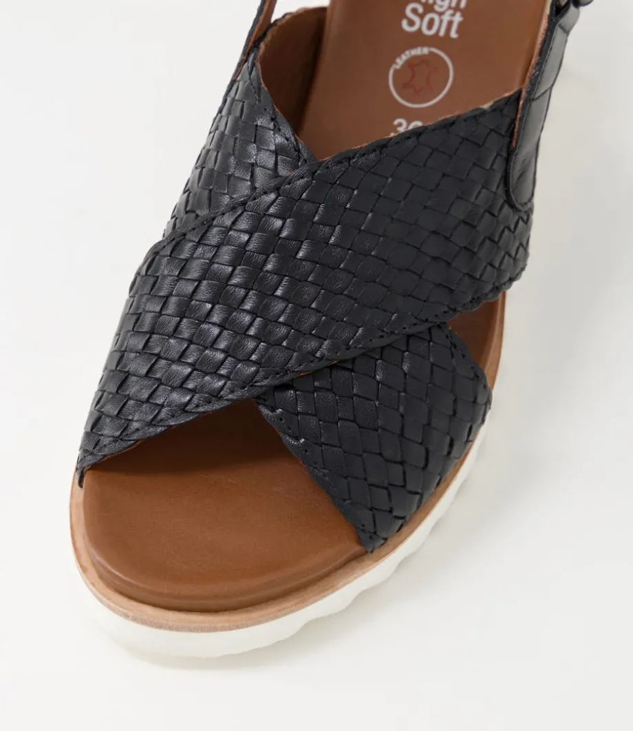 Valencia 06 Black Leather Sandals