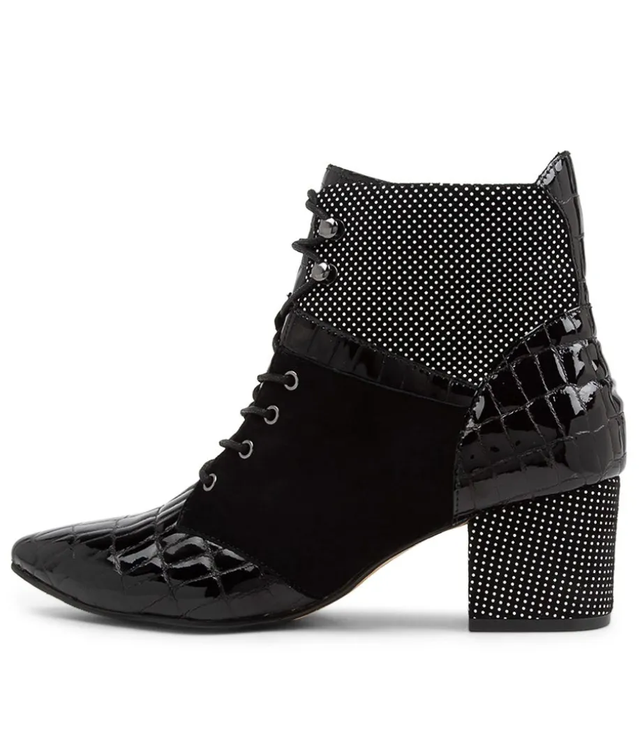 Vana Xw Black And White Multi Ankle Boots