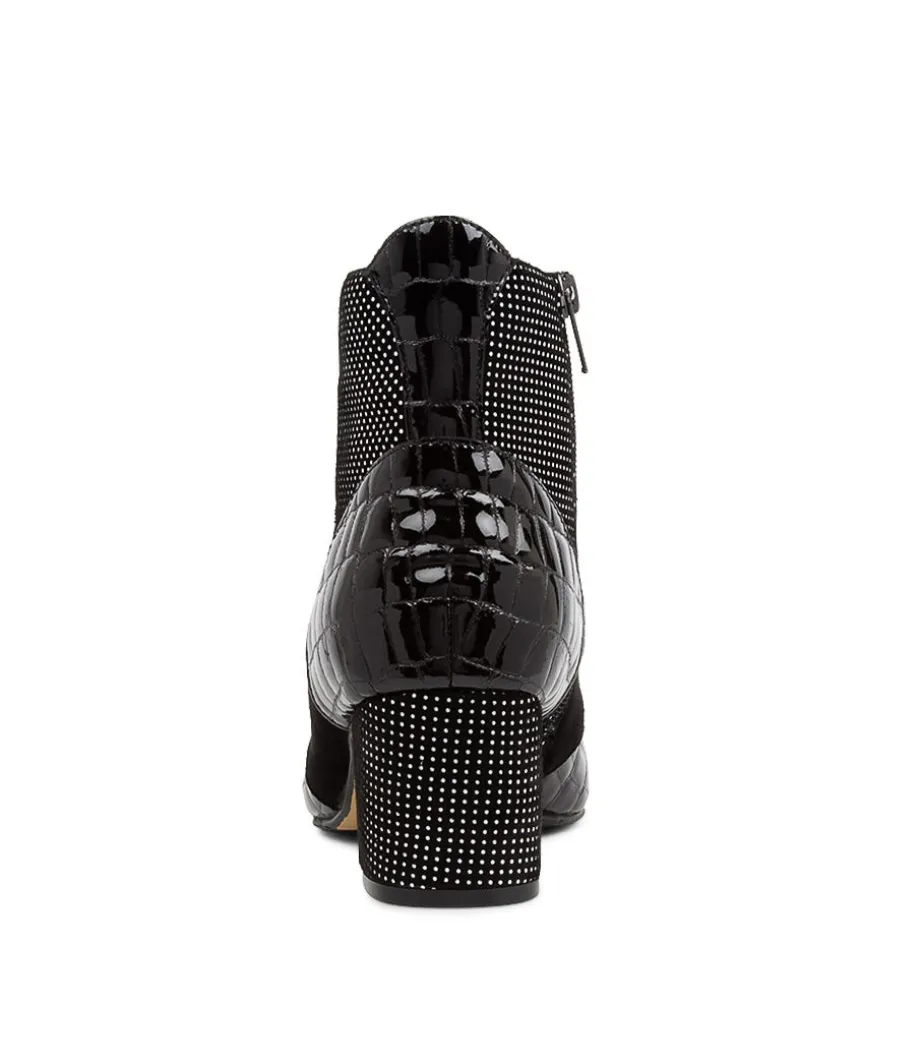 Vana Xw Black And White Multi Ankle Boots