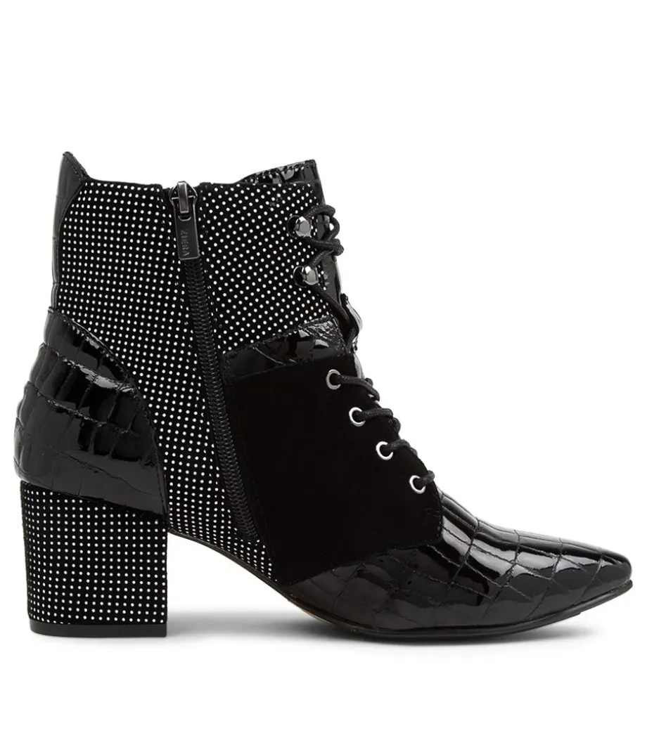 Vana Xw Black And White Multi Ankle Boots
