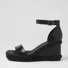 Vangie Black Leather Sandals