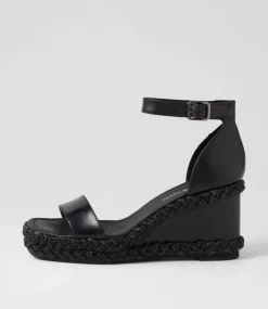 Vangie Black Leather Sandals