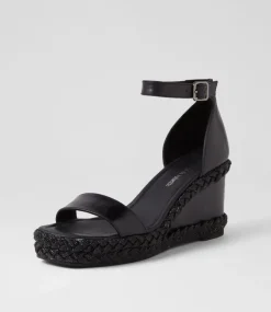 Vangie Black Leather Sandals